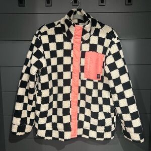 Vans Checkered Fleece Jacket with Hot Pink Detail